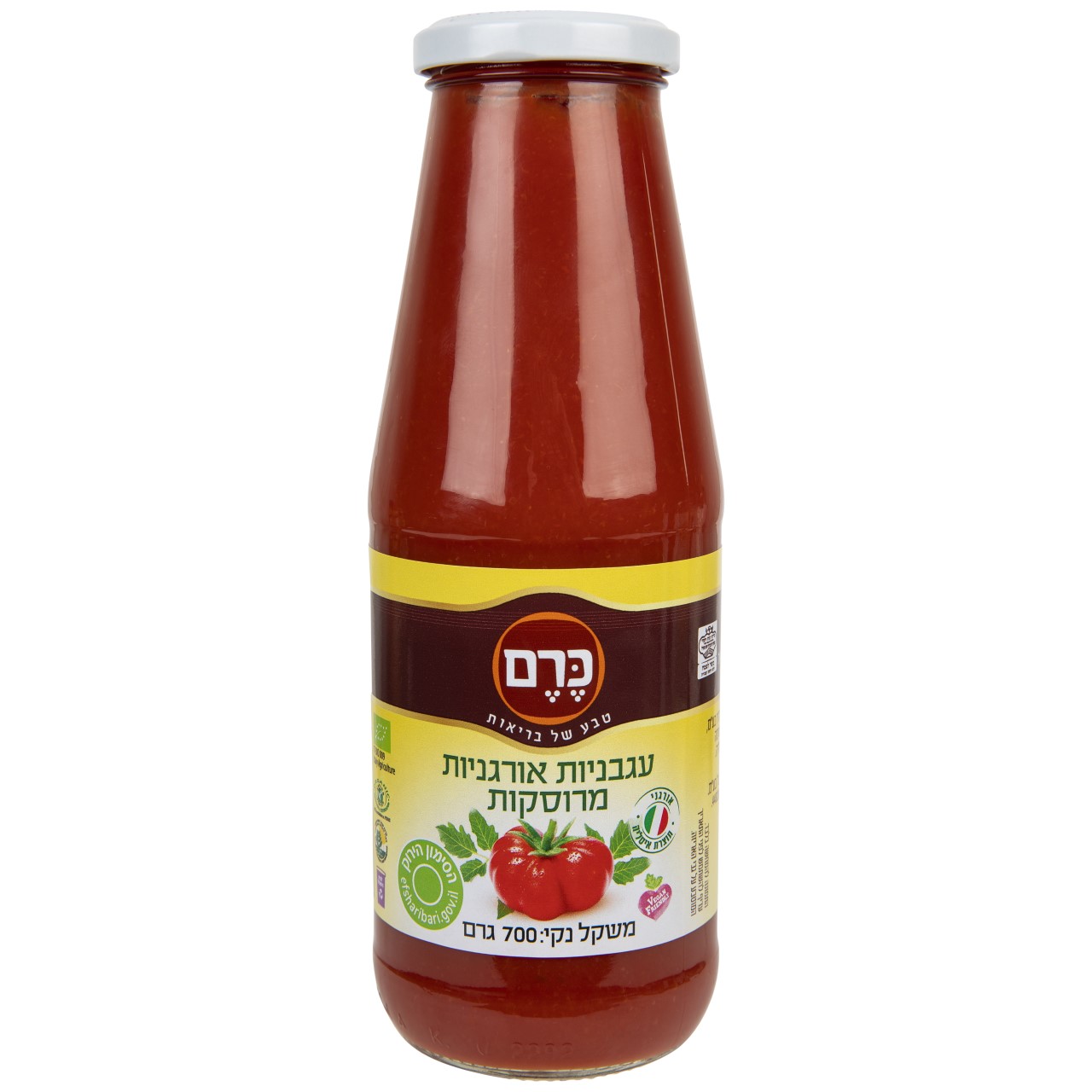 עגבניות אורגניים מרוסקות 700 גרם עגבניות אורגניים מרוסקות 700 גרם