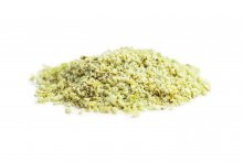 Ground,Green,Coffee.,Unroasted,Coffee,Isolated,On,A,White,Background.